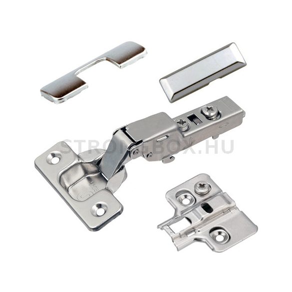 Strong kivetőpánt plus féligzáró 110° klip+excenteres talp+takarókkal (szett)